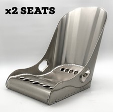 Aluminium Bucket Seat, Low Top Bomber Blank Back - x2 - Classic, Retro, Mini, VW