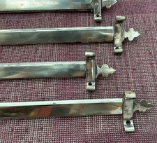6 Antique Brass Stair rods & brackets Polished 143cm c1860 immaculate Rare