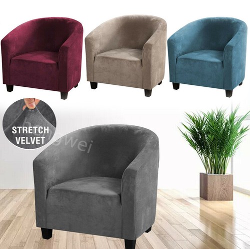 Stretch velvet tub chair - tub,
