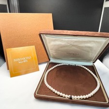 Mikimoto Akoya Pearl Necklace 6.0mm Silver Clasp 43cm Authentic Used w/Case JP