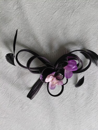 Beautiful floral mesh feather - floral,