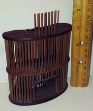 Chinese Bamboo Cricket Cage w/ 2 Levels & 2 Sliding Doors & Handle 4 x 2.75 x 1"