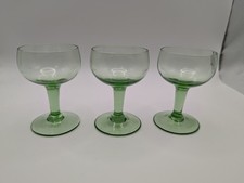 Set x3 Vintage Green Glass