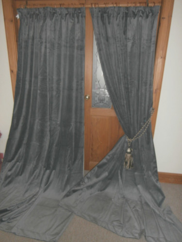 New grey cotton velvet - new,