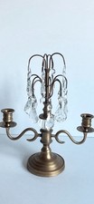 Antique French Brass 2 Arm Candelabra Candle Holder