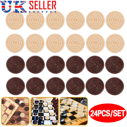 24pcs wooden draughts - wooden,