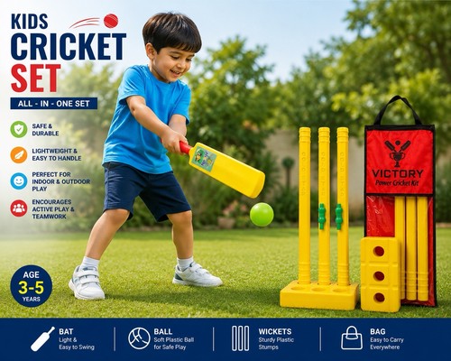 Kids plastic cricket set - kids,
