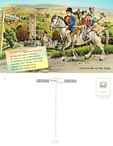 Vintage postcard widecombe - vintage,