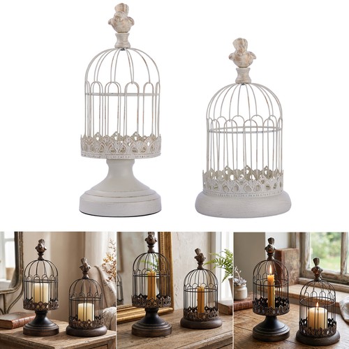 Iron bird cage candle - iron, holder