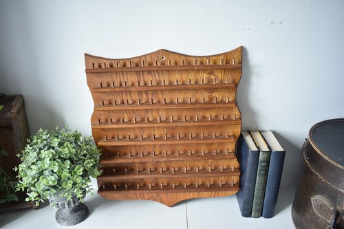 Vintage wooden thimble display - thimble,