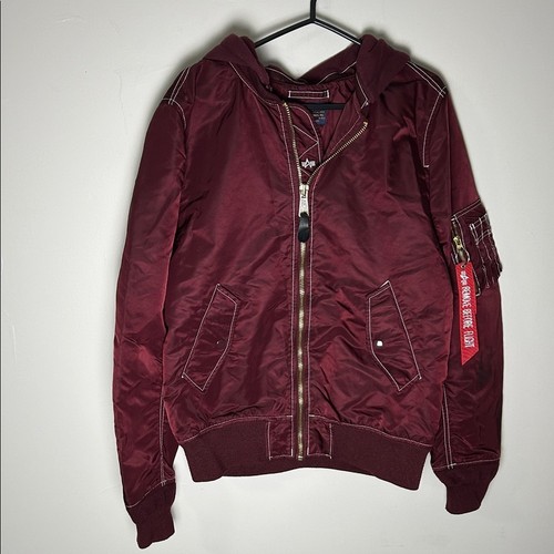 Alpha industries maroon hooded - maroon,