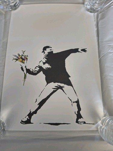 Banksy flower thrower print - banksy,
