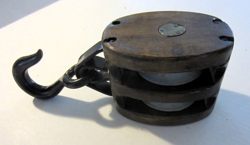 Vintage block tackle anvil - &, tackle,