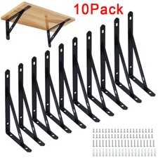 10 Pieces Shelf Brackets Heavy Duty, Wall Mounted Triangle Shelving Brackets UK