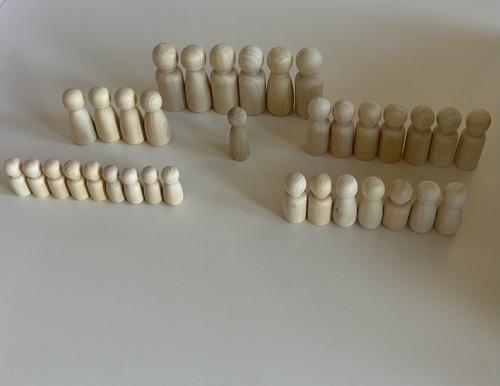 Wooden peg dolls - peg, unfinished