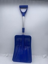 Blue Snow Shovel Extendable Click Handle Compact Lightweight Scoop Leaves Snow