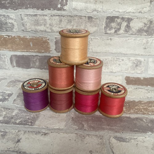 Vintage wooden cotton reels - cotton,