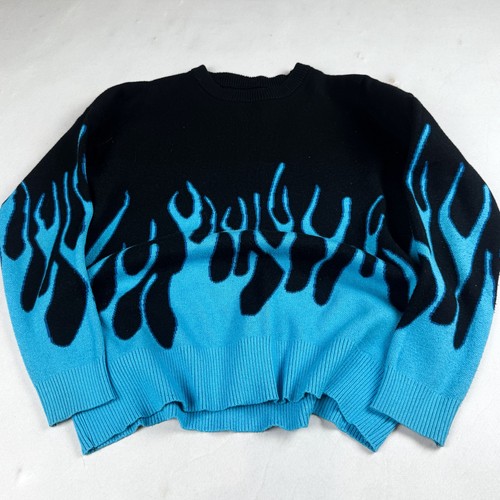 Mens blue flame knit - blue,