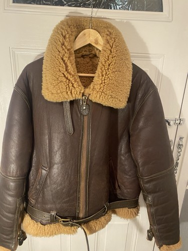 Shearling aviator jacket - b-3,