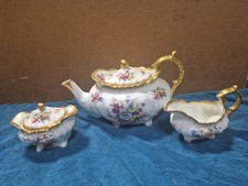 Rare HAMMERSLEY England BONE CHINA LADY PATRICIA TEAPOT Creamer Sugar 