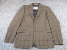 House Of Cavani Jacket Mens Eur 38 Tweed Jacket Woven Wool Blend Brown Check