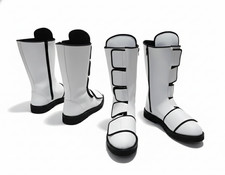 Handmade White Wrestling Boots | Pro Gear Strap Boots | Custom Leather