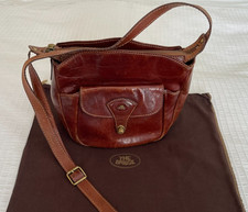 👜 The Bridge Vintage Leather Shoulder Bag – Conker Brown – Adjustable Strap