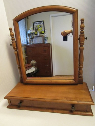Vintage mcm wood vanity cheval - mcm,