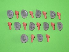 TIMPO TOYS 20 Replacement Parts Cowboy 10 Hats and 10 Heads Grey