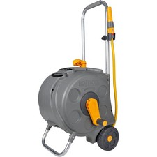 Hozelock Compact Cart with 30m Hose Pipe and Fittings Wheeled Reel Storage