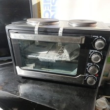 Royale Mini Electric Cooker 32L Black Table Top Oven with Two Hobs - TT30