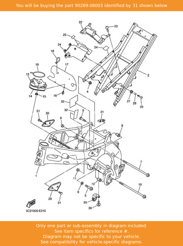 Yamaha rivet 90269 06003 - yamaha, 90269-06003