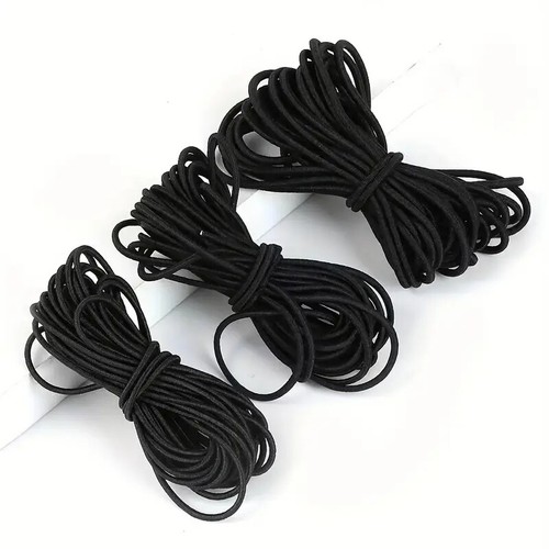 Black elastic cord round - elastic,