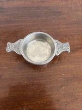 Scottish Pewter Quaich / Dish Celtic Knot Handle