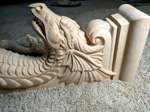 Wooden corbel dragon shelf - corbel,
