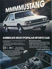 1980 Ford Mustang 5 Speed America's Most Popular Sports Car Print Ad