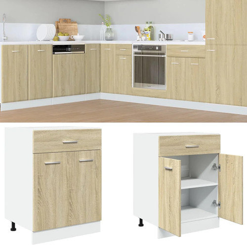 Modern wooden bottom kitchen - modern,