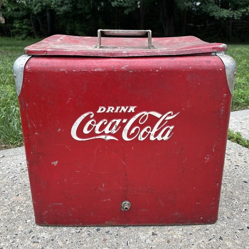Vintage coca cola metal cooler - coca-cola,