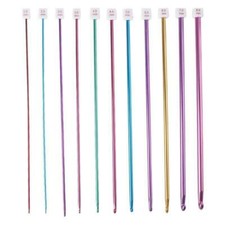 LONG TUNISIAN ALUMINIUM HOOK CROCHET HOOKS 11COLOUR/SIZES 2mm-8mm L27cm-a 