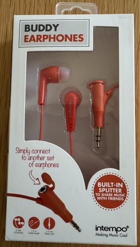 Intempo buddy earphones orange - earphones,