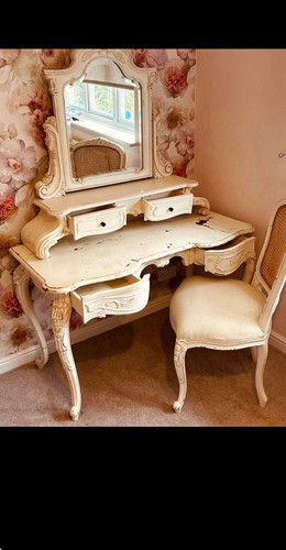 White cream wooden dressing - white/cream,