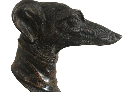 Bronze greyhound head - bronze,