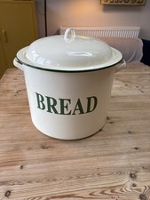 Vintage Enamel Bread Bin Cream