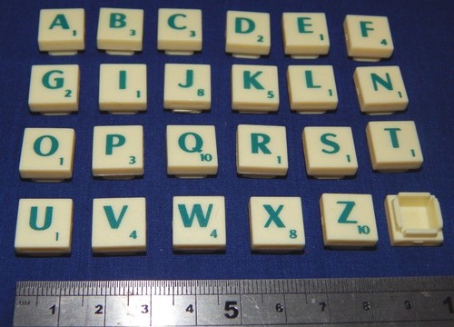 Scrabble travel tiles green - scrabble,