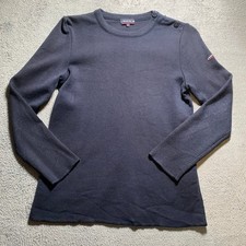 Armor Lux Men's Top Size 5 Dark Blue Button Detail Knit Casual Crew Neck