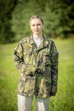 Vintage 1990s Czech Army women's military camo jacket coat camouflage m65 style