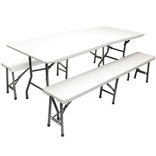 Folding Plastic Table & 2