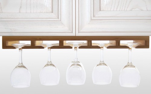 Bamboo hanging wine - wine, glass