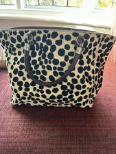 BODEN MEDIUM TOTE BAG HAIR ON LEATHER ANIMAL PRINT INSIDE ZIP POCKET