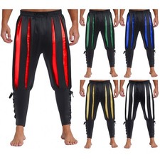 Men Medieval Viking Pirate Harem Pants Ankle Banded Trousers Halloween Costumes 